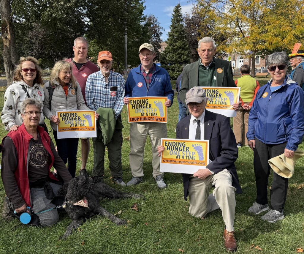Members of the First Congregational Church of Lebanon, NH participating in the annual Crop Walk to End Hunger in Lebanon