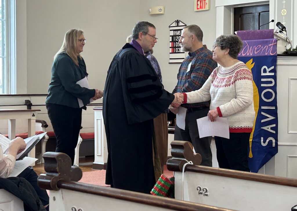 Ceremony welcoming new members into the congregation at First Congregational Church of Lebanon, NH